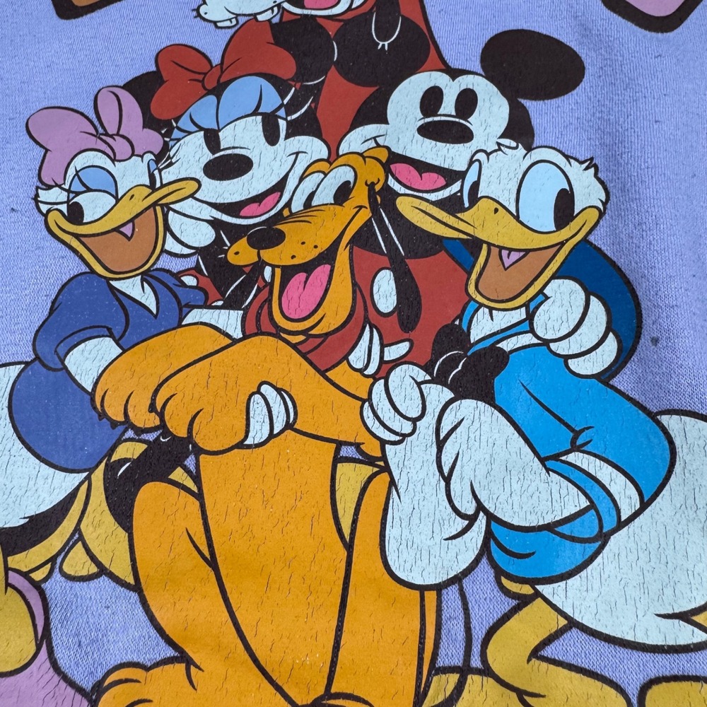 Disney Vibin & Thrivin Sweatshirt Mens Large Purple Mickey Friends Crewneck - Picture 2 of 10